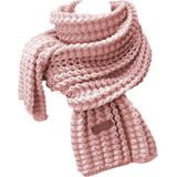 Gebreide wollen sjaal | | sjaal dames winter | heren sjaals winter | roze | 180 cm