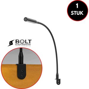 Bolt Electronics® 1011 LED Bed Leeslampje - Wandlamp met Dimfunctie – Hoofdbord Leeslamp – Bureaulamp - 2700K Warm Wit - Aluminium - Zwart