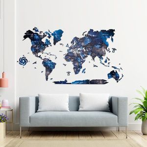 Houten wereldkaart 3D - Space - M (100 x 60 cm)