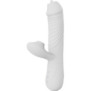 TipsToys Dildos Vibrator - Anny Verwarming Zuig Lik - Vrouwen Cadeau Seksspeeltjes Wit