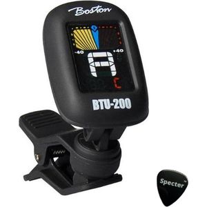 Boston Stemapparaat Chromatische Clip On Tuner BTU-200  Met Specter plectrum - Gitaar - Bas - Viool - Ukelele - Chromatisch