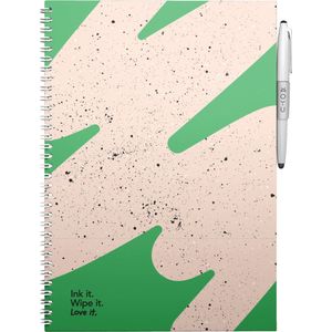 MOYU - Flashy Moss Notebook - Uitwisbaar Notitieboek A4 Premium - Multifunctionele pagina’s - Inclusief uitwisbare pen, houder en wisdoekje