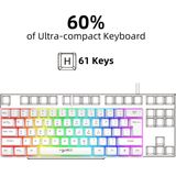 HXSJ V700 - Bedrade Gaming Toetsenbord - RGB - 61keys - Wit