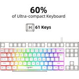 HXSJ V700 - Bedrade Gaming Toetsenbord - RGB - 61keys - QWERTY Toetsenborden - Wit