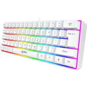 HXSJ V700 - Bedrade Gaming Toetsenbord - RGB - 61keys - Wit