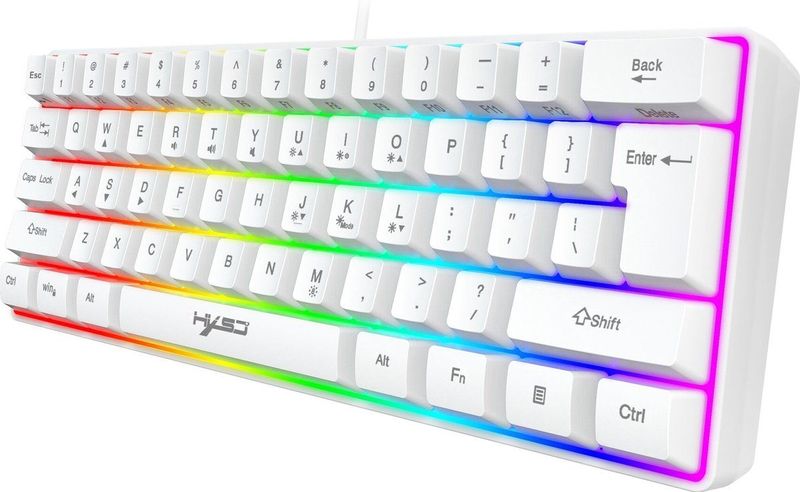 HXSJ V700 - Bedrade Gaming Toetsenbord - RGB - 61keys - Wit