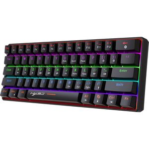 HXSJ V900 - Bedrade Gaming Toetsenbord - Mechanisch - RGB - Blue Switch - 61 Keys - QWERTY Toetsenborden - Zwart