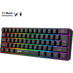 HXSJ L500 - Draadloze Gaming Toetsenbord - Zwart - RGB - Tri mode