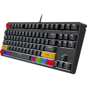 HXSJ L600 Bedrade Mechanisch Gaming Toetsenbord - QWERTY - 87 Keys - Red Switch - Zwart