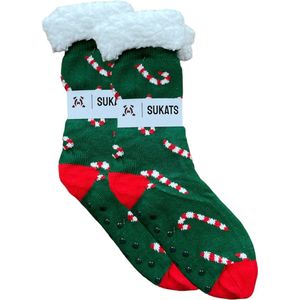 Sukats® Huissokken - Homesocks - Maat 37-44 - One-Size - Antislip Sokken - Fluffy Sokken - Huissokken Heren - Kerst - Kerstsokken - Slofsokken - Variant 5 - Verwarmde Sokken