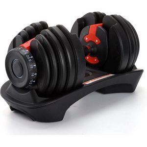 Verstelbare Dumbbell 24 kg - Verstelbare Gewichten - Adjustable Dumbbell - 2.5kg t/m 24kg - 15 DUMBBELLS IN ÉÉN - Zwart