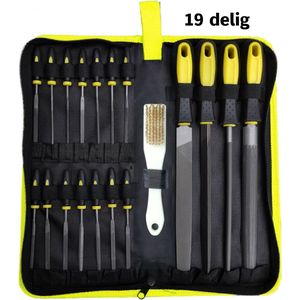 Naaldvijl set - 19 delig naaldvijl set - Naaldvijlenset - Vijl - Naaldvijl - Vijlenset - Geel/Zwart