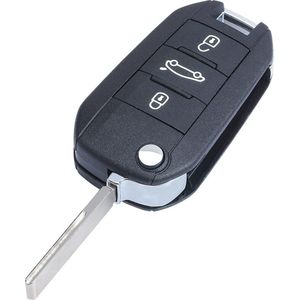 Autosleutelbehuizing - sleutelbehuizing auto - sleutel - Autosleutel Geschikt voor: Peugeot - Citroen 3 Knops smart sleutel