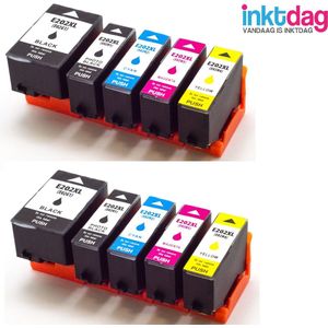 Inktdag inktcartridges voor Epson 202XL, Epson 202, Epson 202xl multipack van 10 kleuren (2*zwart, 2*foto zwart, 2*C/M/Y) Multipack van 10 cartridges voor Expression Premium XP 6000, XP 6005, XP 6100 en XP 6105