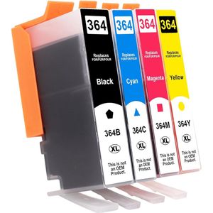 Inktdag inktcartridge voor hp 364 xl, hp 364xl inktcartridges , hp 364 inktcartridges van 4 stuks voor HP Photosmart 5510 ,5514, 5515 ,5520 ,5522 ,5524 ,5525 ,6510 ,6520 ,6525 ,7510, 7520 ,B109n , B110 ,B209a ,B210, B8550 ,C5380 ,C6380 ,D5460