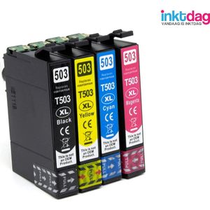 Inktdag inktcartridges voor Epson 503XL, Epson 503 multipack van 4 kleuren (Epson 503xl zwart *1, Epson 503xl C/M/Y *1) voor Epson Expression Home XP-5200 XP-5205 XP5200 XP5205, Workforce WF-2960 WF-2965 WF2960 WF2965 WF-2960DWF WF-2965DWF Printers