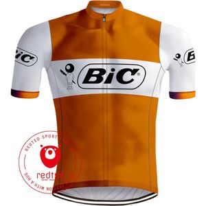 Retro Wielershirt Bic Oranje - REDTED - S