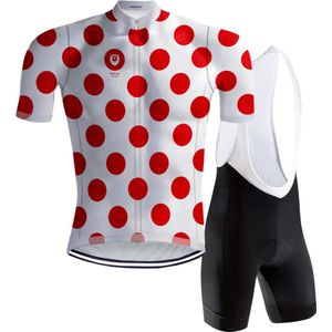 Retro Wielertenue Bolletjestrui - REDTED - M