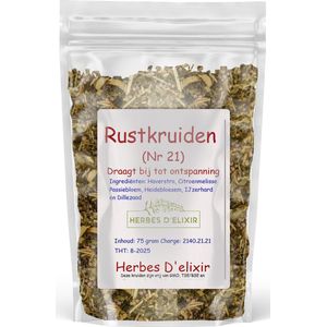 Herbes D'elixir Rustkruiden – Kruidenthee - Losse Thee - 75 Gram - Ontspannende Mix