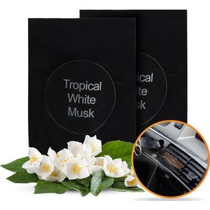 R2B® Autoparfum Navulling - Tropische Witte Muskus - 2 stuks - Auto Geurverfrisser - Luchtverfrisser - Autogeur - Autoparfum