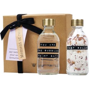 Wellmark - Giftbox Badzout & Badzeep - 2x200ml - Transparant/Messing