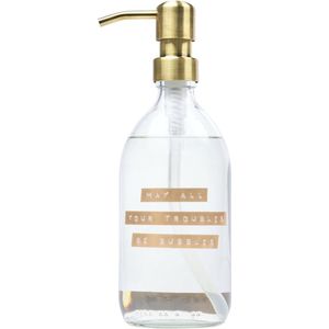Wellmark - Handzeep - Helder Glas - Messing Pomp - 500ml - Brons Label