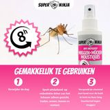 Super Ninja - Muggenspray - DEET-vrij - Effectieve Bescherming Tegen Muggen