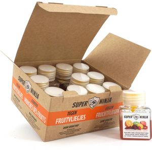 Super Ninja Fruitvliegjes Vanger - 12 Fruitvliegjes vallen - Zeer Effectieve en Ecologische Insectenval om Fruitvliegjes te Bestrijden - Direct Werkzaam, Milieu vriendelijke & Veilige Fruitvliegjesval