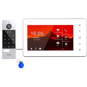 Doorsafe 7581 PRO - Professionele video deurbel met camera, keypad & NFC druppel lezer - FHD 2MP - 7"" touchscherm - gratis opslag op 32Gb SD-kaart - Zonder internet