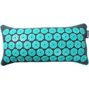 Flowee Spijkerkussen ECO - Grijs met zeegroen - Vulling Boekweitkaf - 44x22 cm - Acupressuur - Acupunctuur - Shakti Massage - Let op: zonder spijkermat! - Vijf jaar Garantie