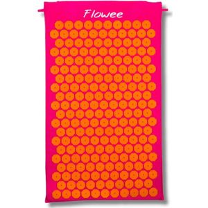 Flowee Spijkermat - Fuchsia met oranje - 77x45 cm - Acupressuur Mat - Spijkerbed - Acupunctuur - Shakti Massage