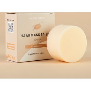 Haarmasker Bar Honing | Handgemaakt in Nederland | Voedt het haar intens | Plasticvrij | SLS- & SLES-vrij | Dierproefvrij | Vegan | 100% biologisch afbreekbare verpakking