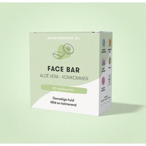 Face Bar Aloë Vera - Komkommer | Handgemaakt in Nederland | Crueltyfree | 100% biologisch afbreekbare verpakking