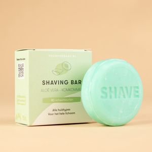 Shaving Bar Aloë Vera - Komkommer | Handgemaakt in Nederland | Plasticvrij | 100% biologisch afbreekbare verpakking