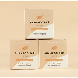 3x Shampoo Bar Honing bundel | Handgemaakt in Nederland | CG-proof | 100% biologisch afbreekbare verpakking