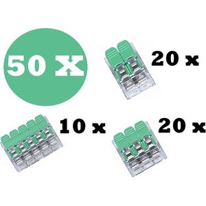 Lasklem - verbindingsklem - kabelklemmen - NURANUR - 2, 3 en 5 voudig (50 stuks) LARGE pakket