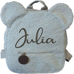 Rugtas teddy blue / geborduurd met naam / 9 verschillende kleuren gepersonaliseerd / teddy rugzak kids / schooltas met naam / tas / kinderen / peuter / kleuter / teddy bag / kind en baby