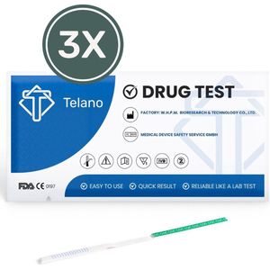 Telano Drugstest Cocaïne 3 stuks - Drugtest Urine COC Strip