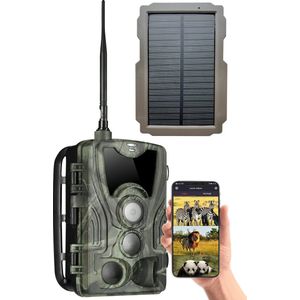 Nuvance - Wildcamera met Nachtzicht - 2G Verbinding - Met Solar Paneel - Inclusief 64GB SD Kaart - 16MP - HD