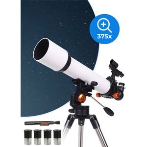 Nuvance - Telescoop - 375x Vergroting - Sterrenkijker Volwassenen / Kinderen - Inclusief eBook, Statief en Draagtas - Astronomie en Sterrenkunde - Nachtkijker