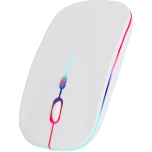 Nuvance - Draadloze Muis LED - Bluetooth - Ergonomisch - Laptop en gaming - Draadloos - Wit