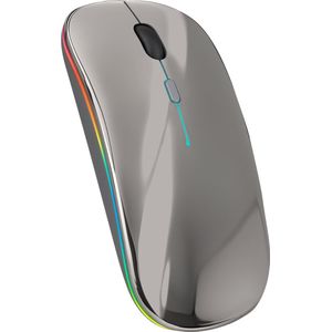 Nuvance - Draadloze Muis LED - Bluetooth - Ergonomisch - Laptop en gaming - Draadloos - Grijs