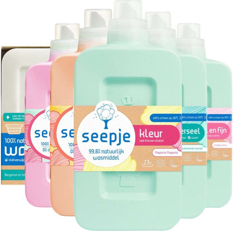 Seepje - Vloeibaar Wasmiddel Universeel - Sprankelende Jasmijn - 1 Liter - 23 Wasbeurten