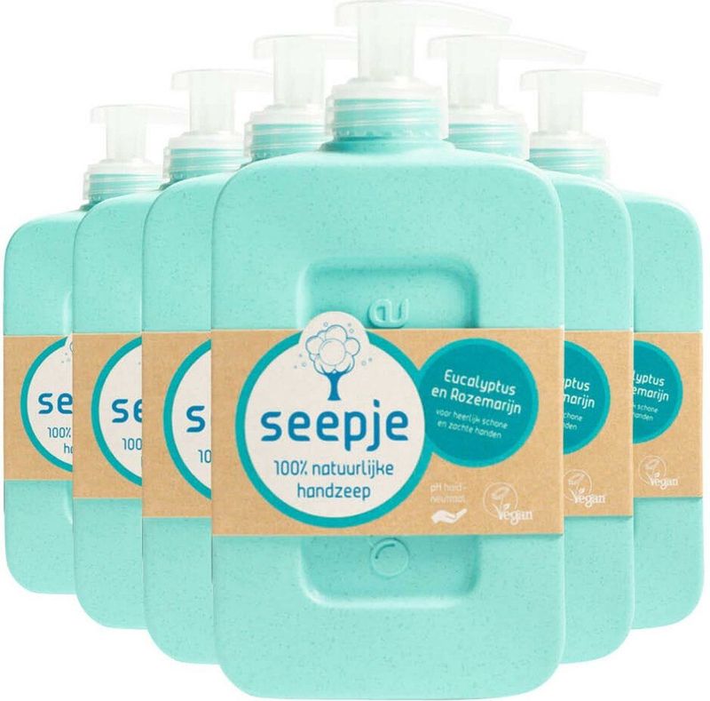 Seepje Handzeep - Eucalyptus en Rozemarijn - Natuurlijke Ingredienten - Voordeelverpakking – 6 x 300 ml