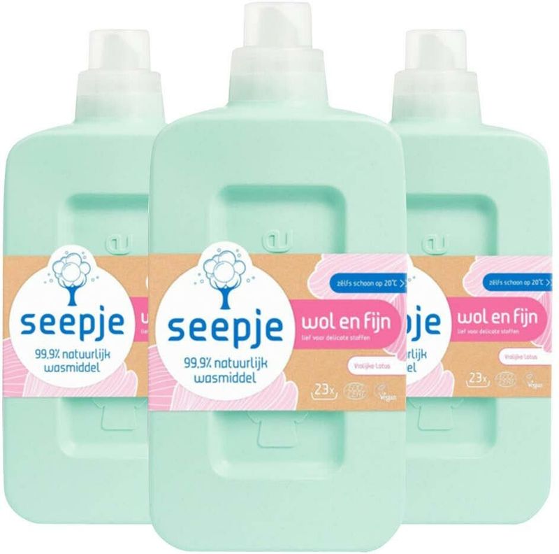 Seepje - Vloeibaar Wasmiddel - Vrolijke Lotus - 1 Liter - 23 Wasbeurten