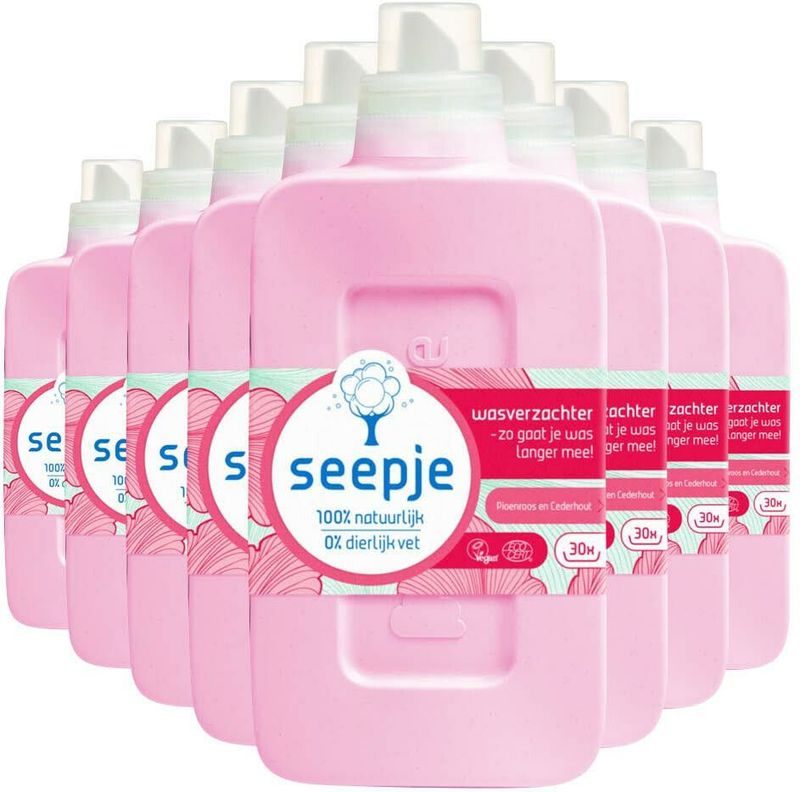Seepje - Wasverzachter - Pioenroos en Cederhout - 750 ml - 30 Wasbeurten