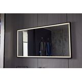 Bella Mirror - Badkamer Spiegel - Antivocht - Anticondens - Ledverlichting - Zwart Frame
