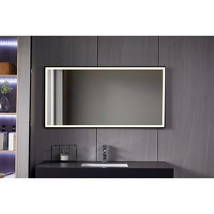 Bella Mirror - Badkamer Spiegel - Antivocht - Anticondens - Ledverlichting - Zwart Frame