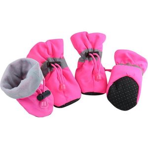 SBVR - Hondenschoenen Met Gripzolen Elastische Sluiting En Waterbestendig - 4 St. - Roze - 6 x 5 cm