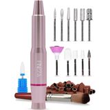 Fineza Elektrische Nagelfrees Set met Bitjes – Manicure & Pedicureapparaat – Nagelvijl - Roze